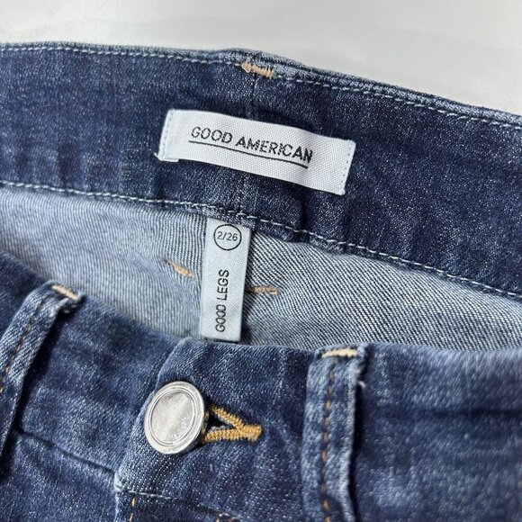 Good American Good Legs Jeans Womens Size 26 High Rise Distressed - Picture 3 of 10